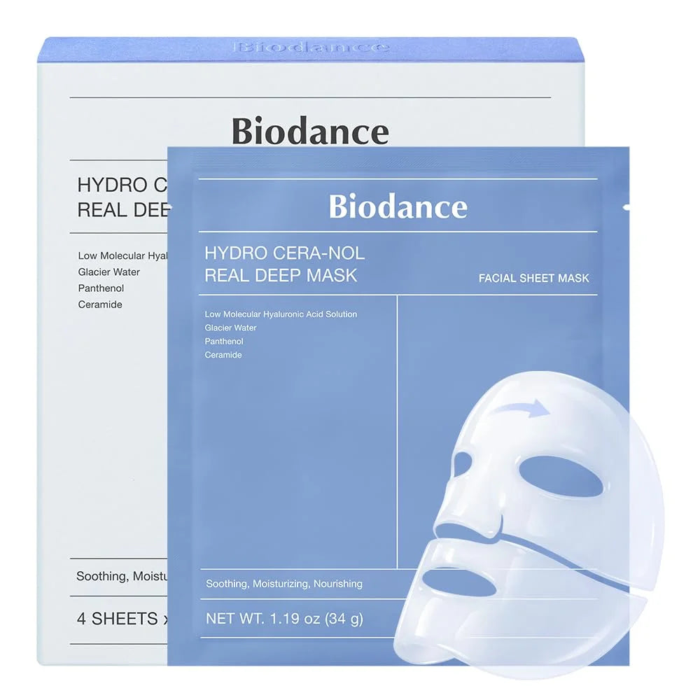 Korean Skincare Collagen/Refreshing Sea Kelp/Vita Niacinamide/Hydro Cera-Nol Real Deep Mask,Hydrating Overnight Face Masks 4pcs
