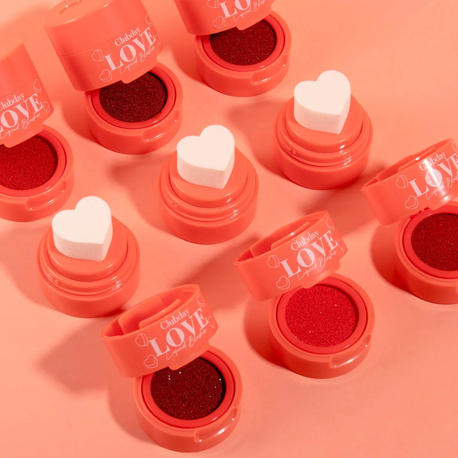 High Quality MISS ROSE New Soft Sponge Love Stamp Blush Make Up  Natural Heart Shape Cushion Blusher Liquid Cheek Rouge Blushe