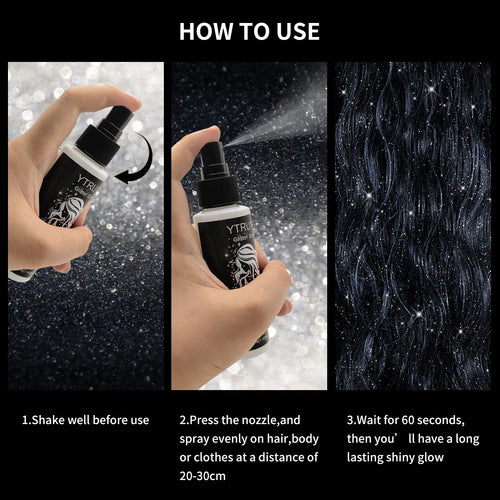 100ml high gloss glitter spray, can be used for body/hair/clothes
