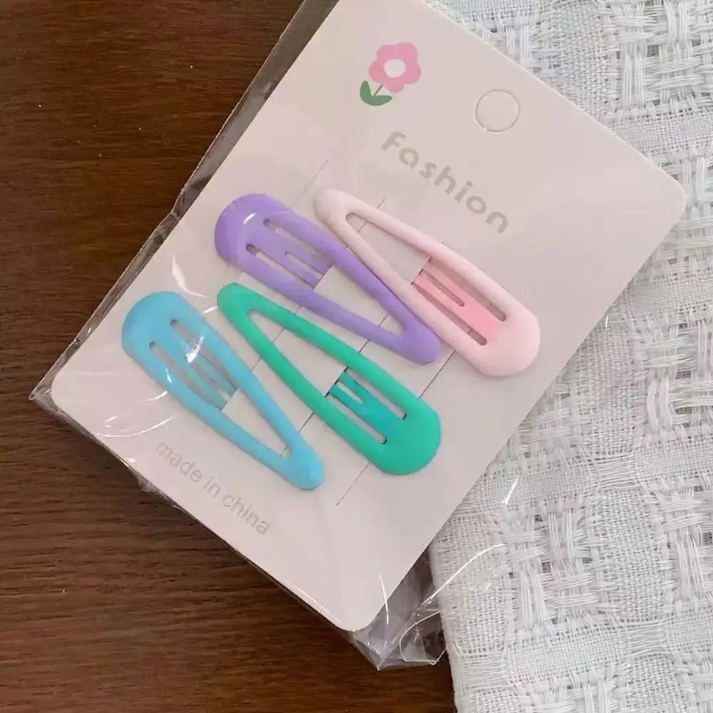 4pcs/set Cute Colorful Geometric Fashion Hair Clips Girls Hair Decoration Hairpins Barrettes Children Lovely Hair Accessories