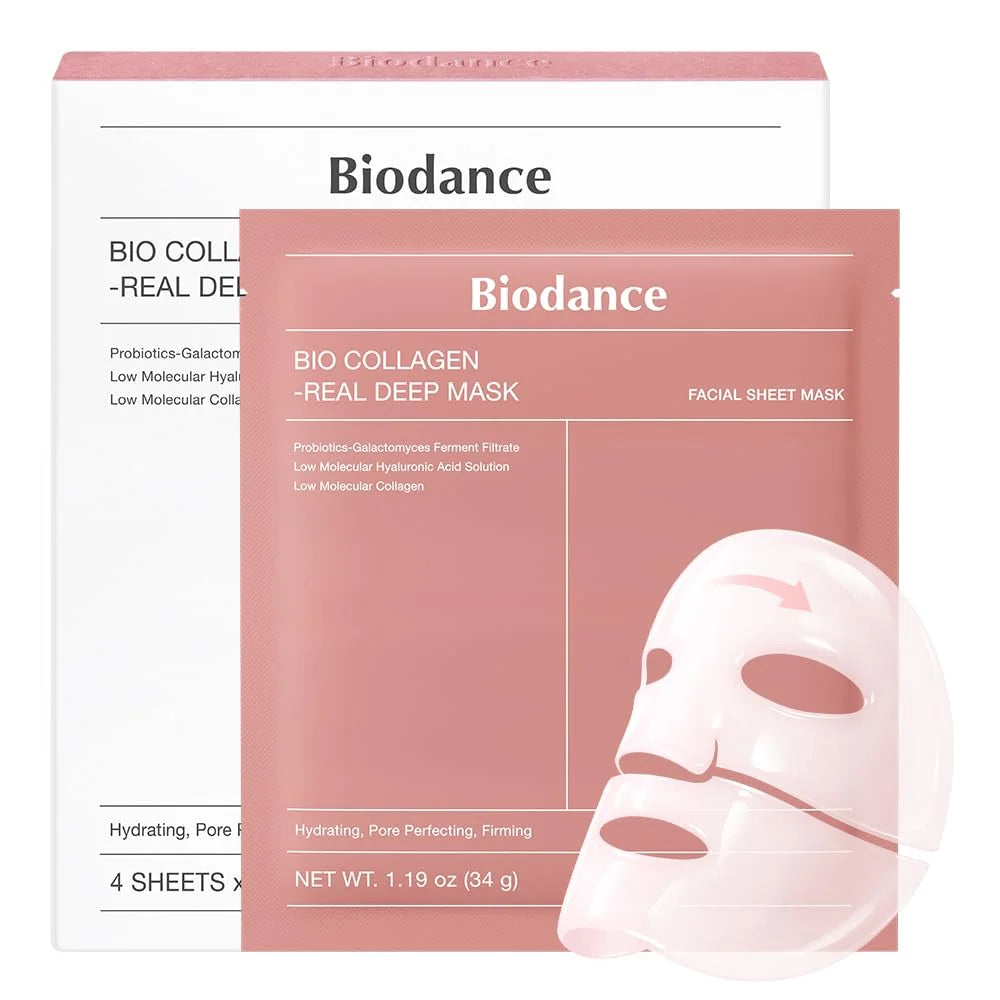 Korean Skincare Collagen/Refreshing Sea Kelp/Vita Niacinamide/Hydro Cera-Nol Real Deep Mask,Hydrating Overnight Face Masks 4pcs