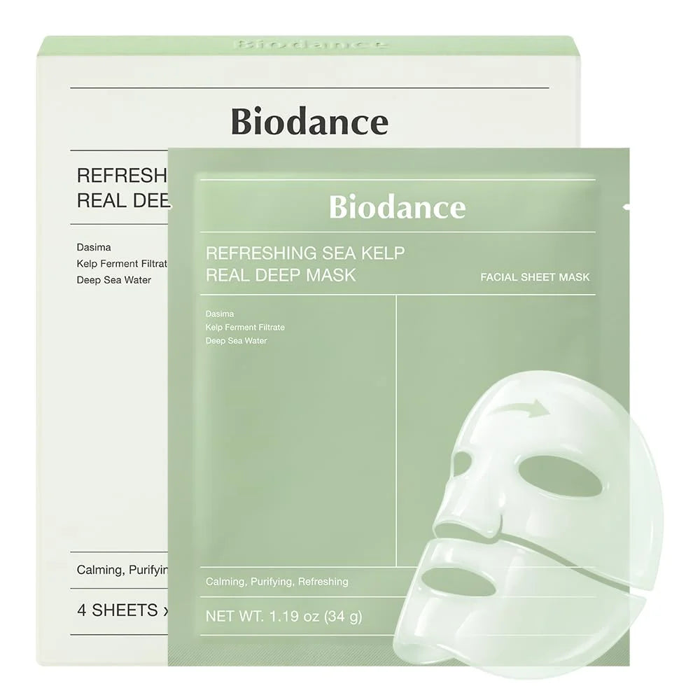 Korean Skincare Collagen/Refreshing Sea Kelp/Vita Niacinamide/Hydro Cera-Nol Real Deep Mask,Hydrating Overnight Face Masks 4pcs