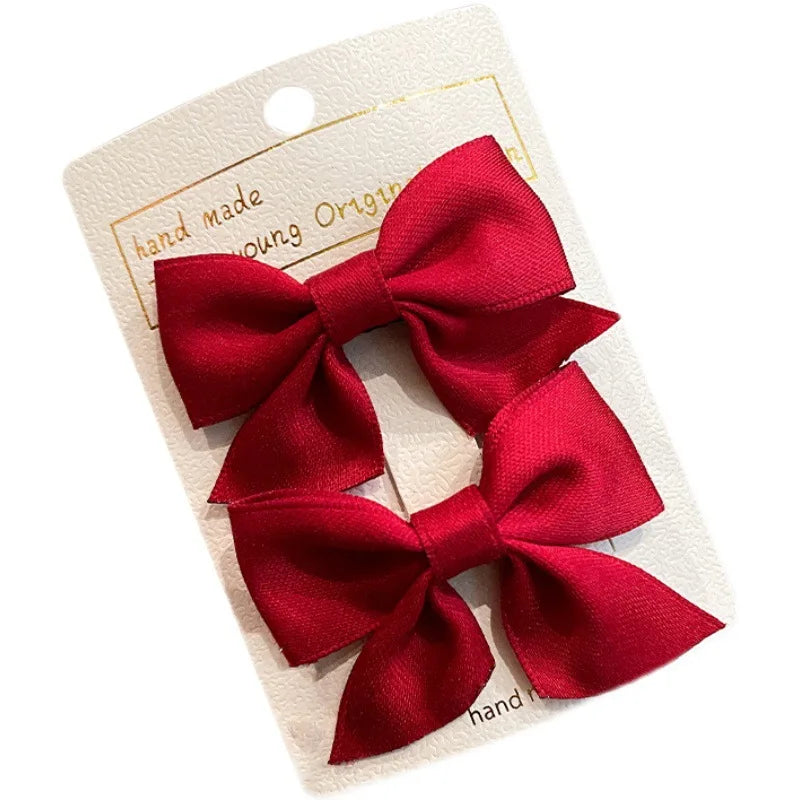 2PCS New Cute Bow Headgear Sweet Little Girl Hair Accessories Summer Girls Net Red Clips Baby Hairpins Children Hair Clips Gifts