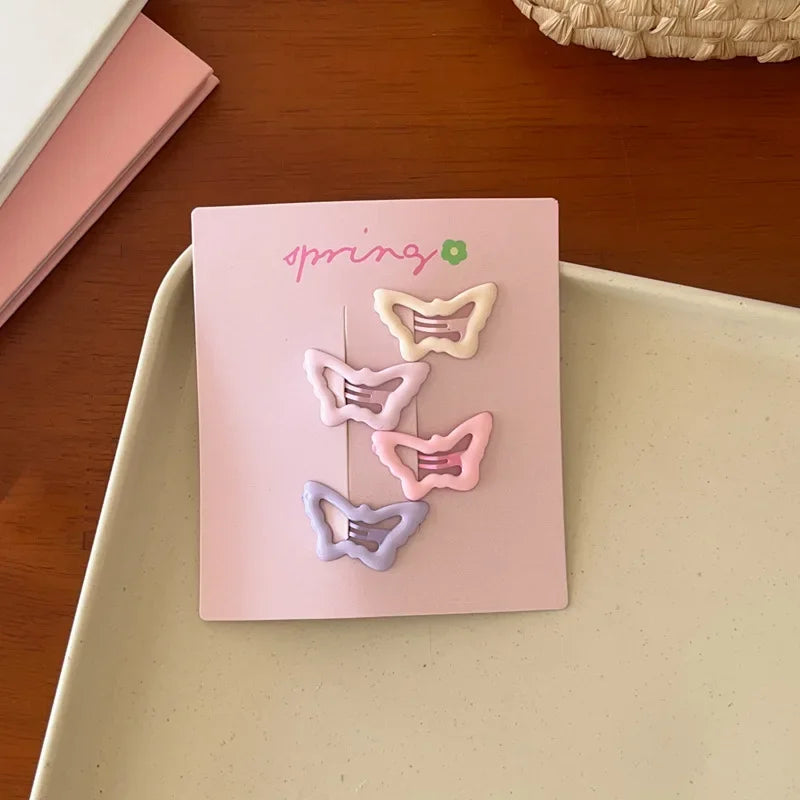 4pcs/set Cute Colorful Geometric Fashion Hair Clips Girls Hair Decoration Hairpins Barrettes Children Lovely Hair Accessories