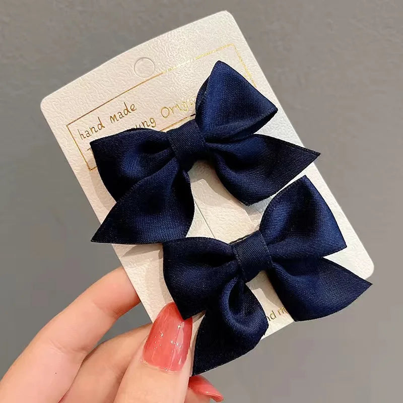2PCS New Cute Bow Headgear Sweet Little Girl Hair Accessories Summer Girls Net Red Clips Baby Hairpins Children Hair Clips Gifts